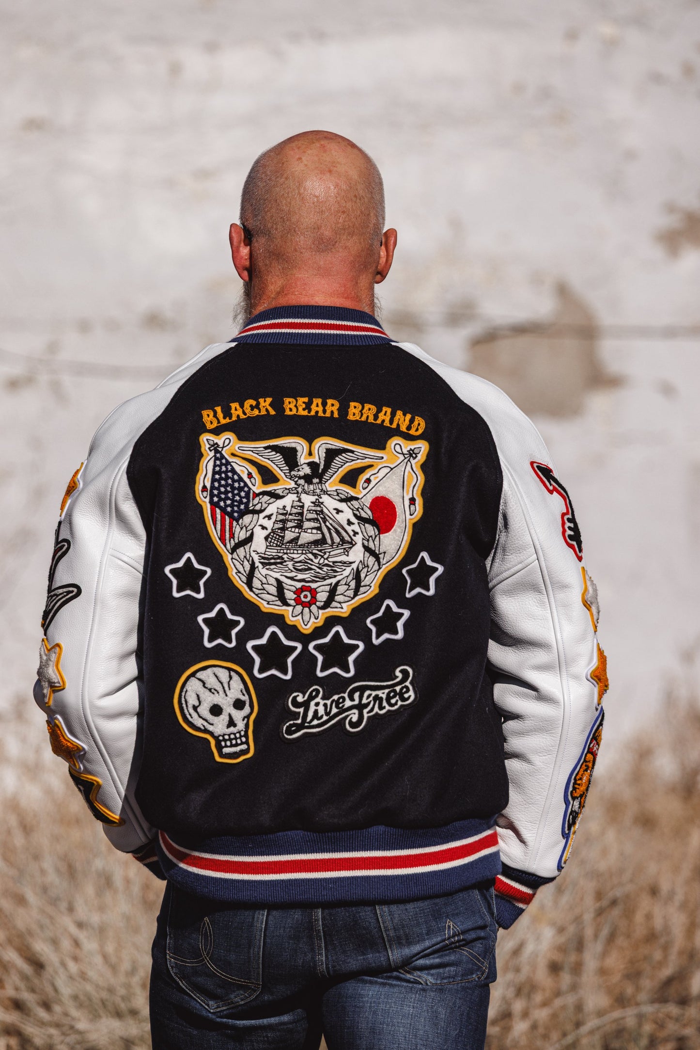 Black Bear Brand ART Edition - Chain Stitched... Stadium Jacket