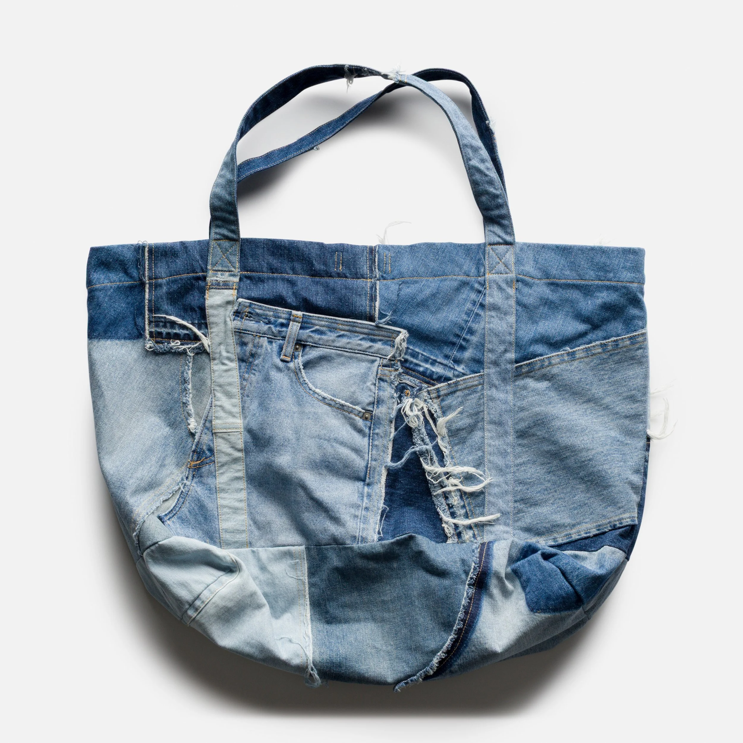 Hand Made VINTAGE DENIM Patch/Work Tote