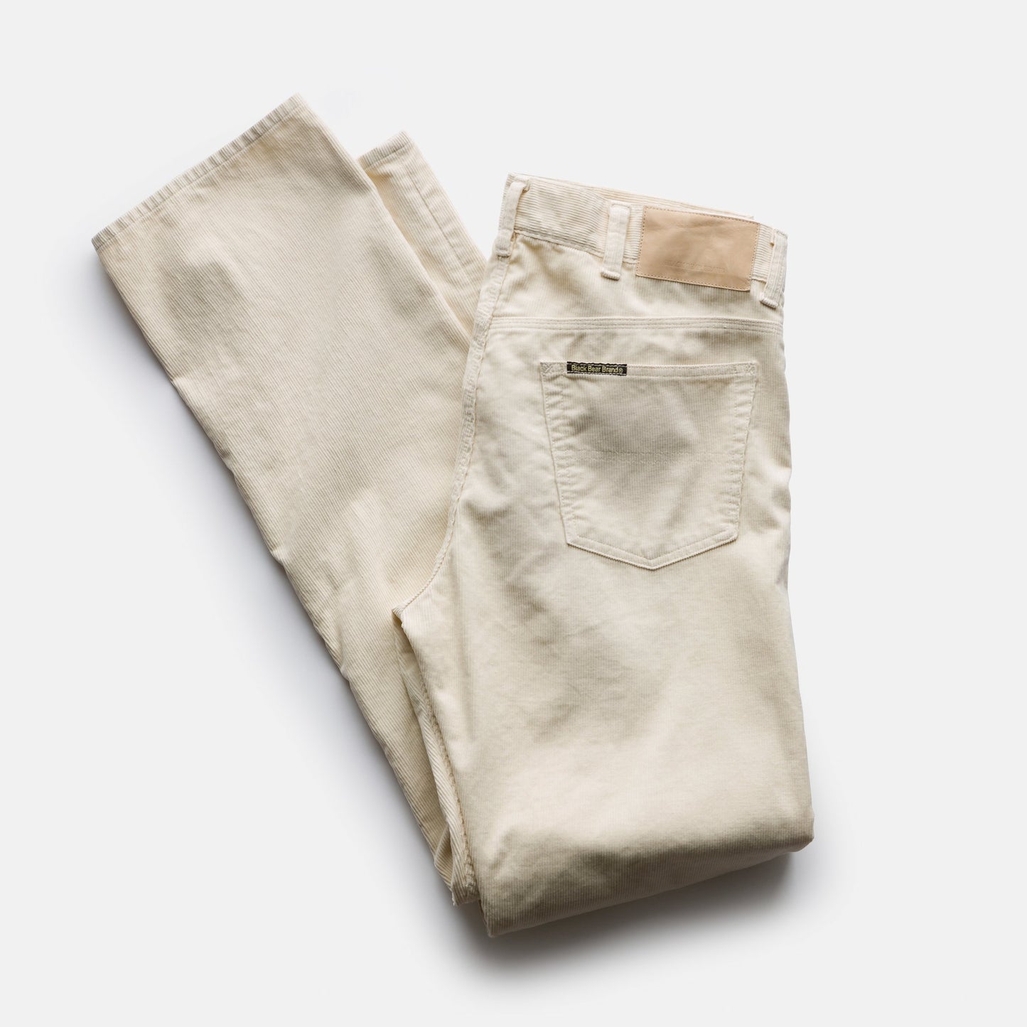 Black Bear Brand Wフロント アイボリー洗い加工 コーデュロイパンツ