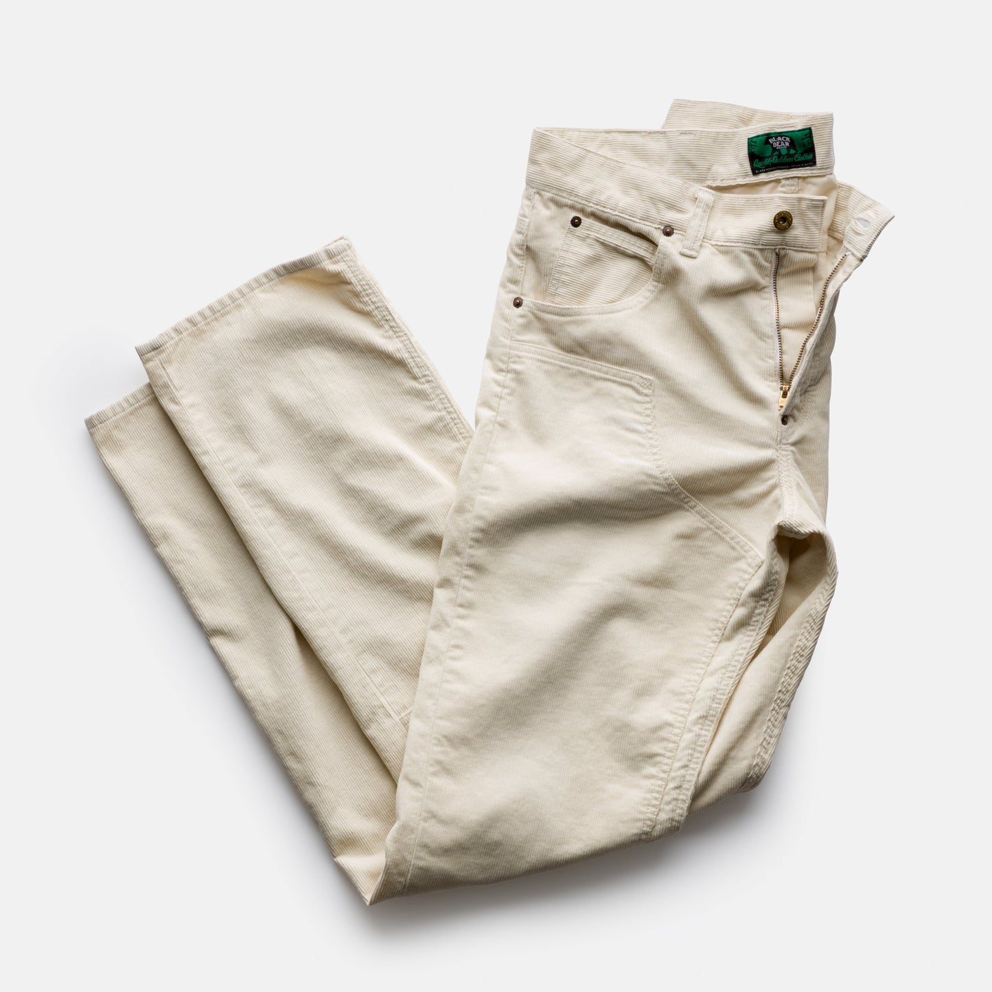 Black Bear Brand Wフロント アイボリー洗い加工 コーデュロイパンツ