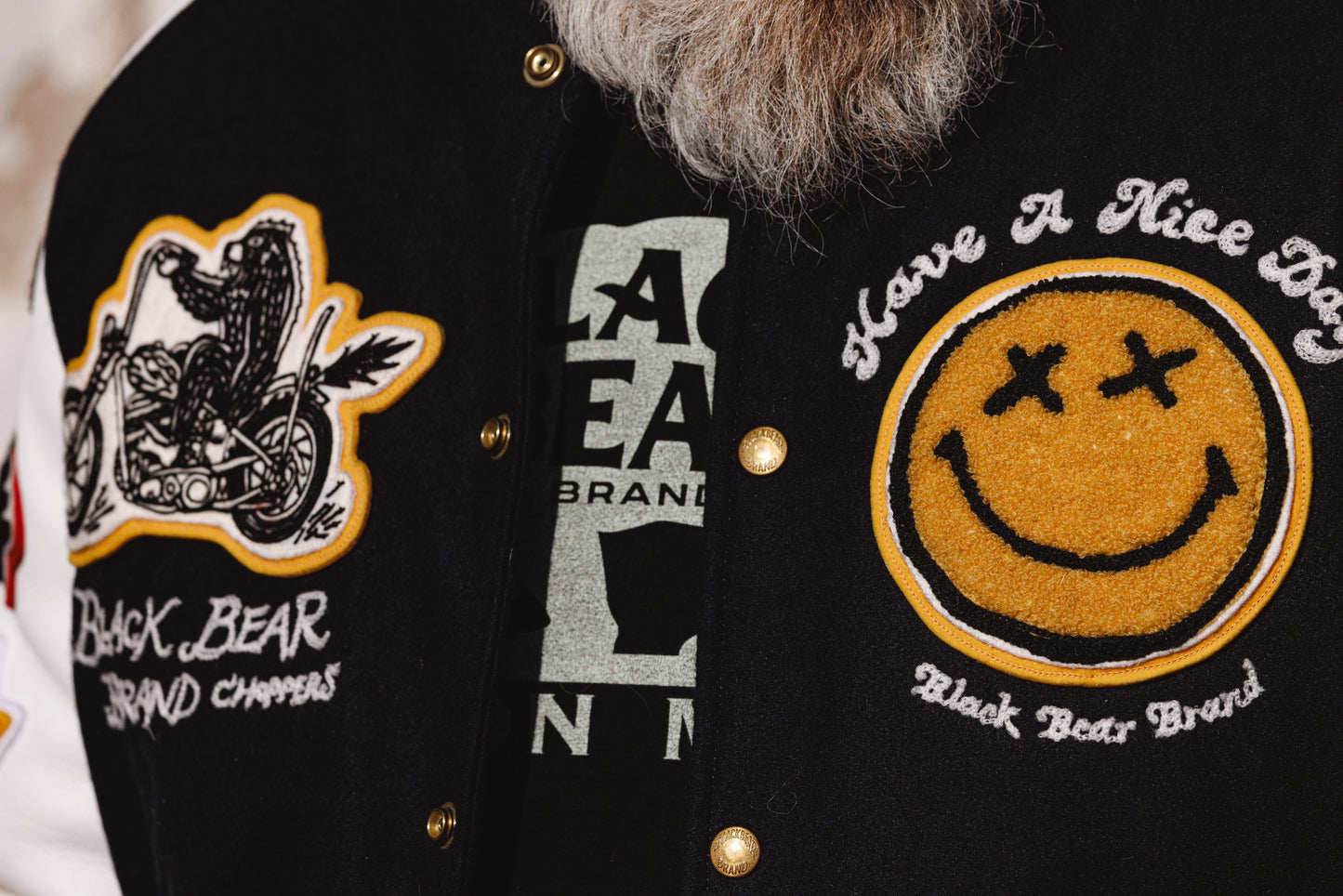 Black Bear Brand ART Edition - Chain Stitched... Stadium Jacket