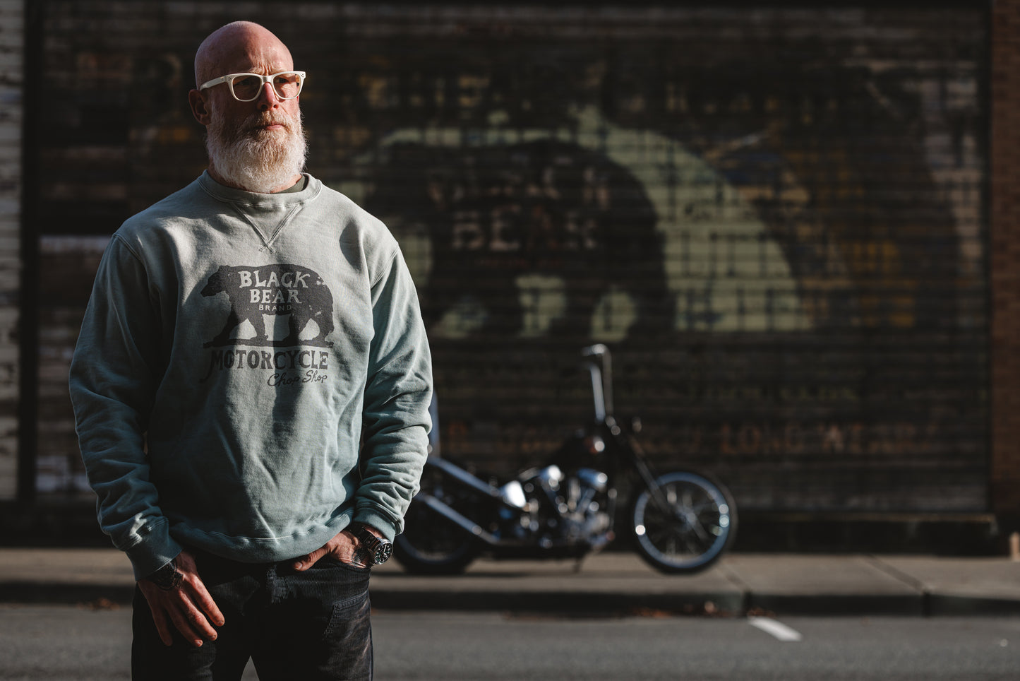 Black Bear Brand - FOREST GREEN CHOP SHOP Vintage Dyed French Terry Crew