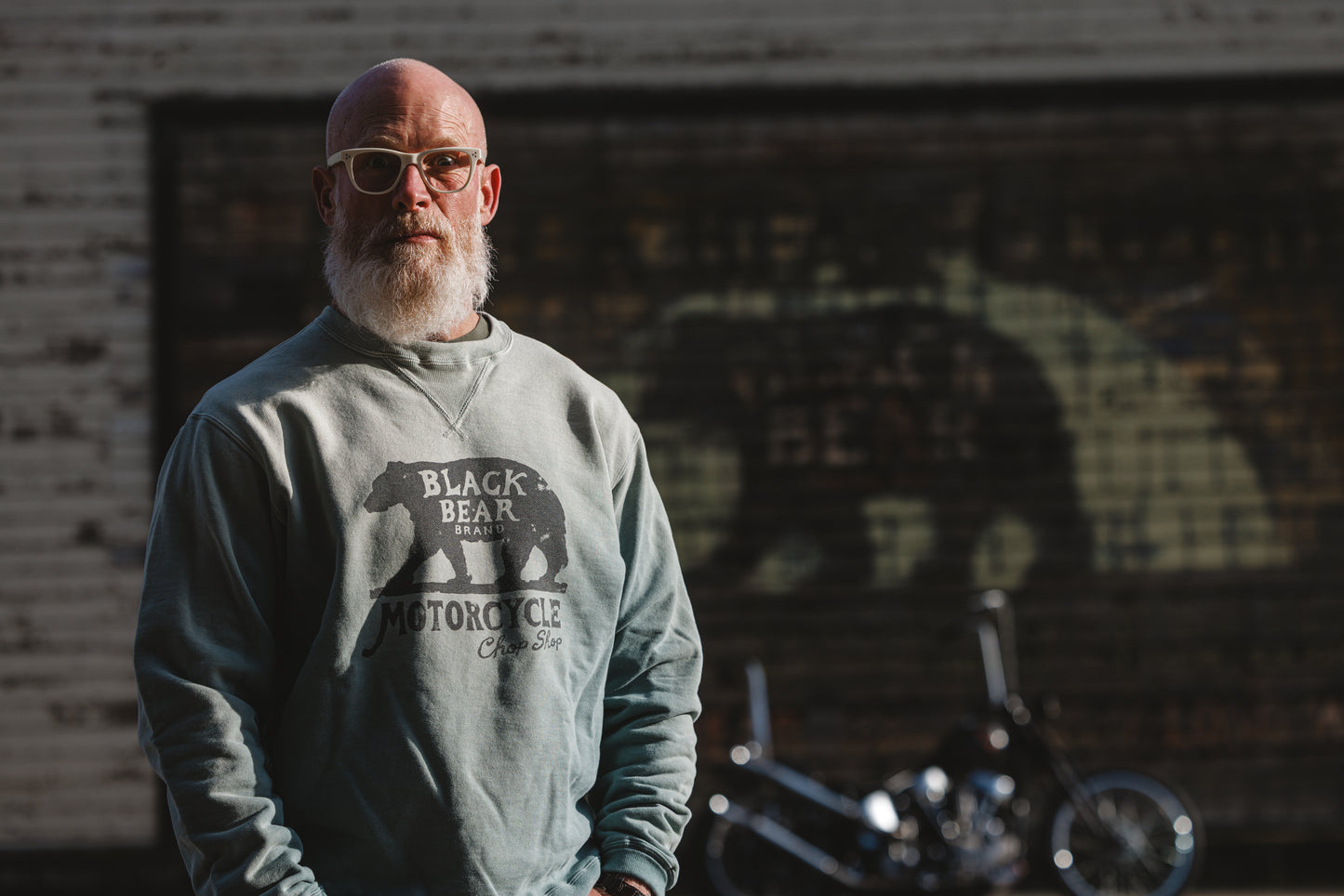 Black Bear Brand - FOREST GREEN CHOP SHOP Vintage Dyed French Terry Crew