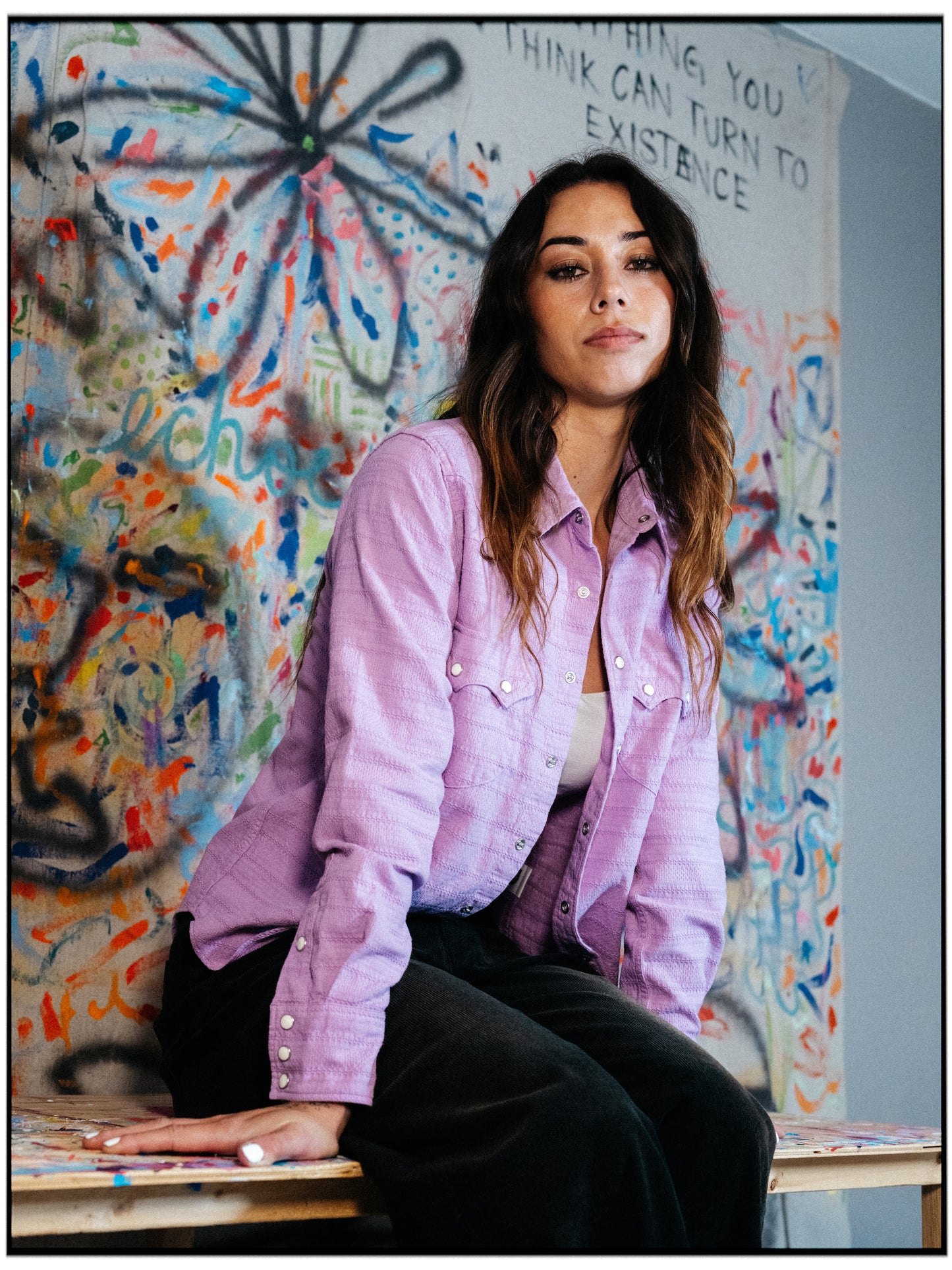 Black Bear Brand WOMAN - LAVENDER Embroidery... Western P-Snap Shirt