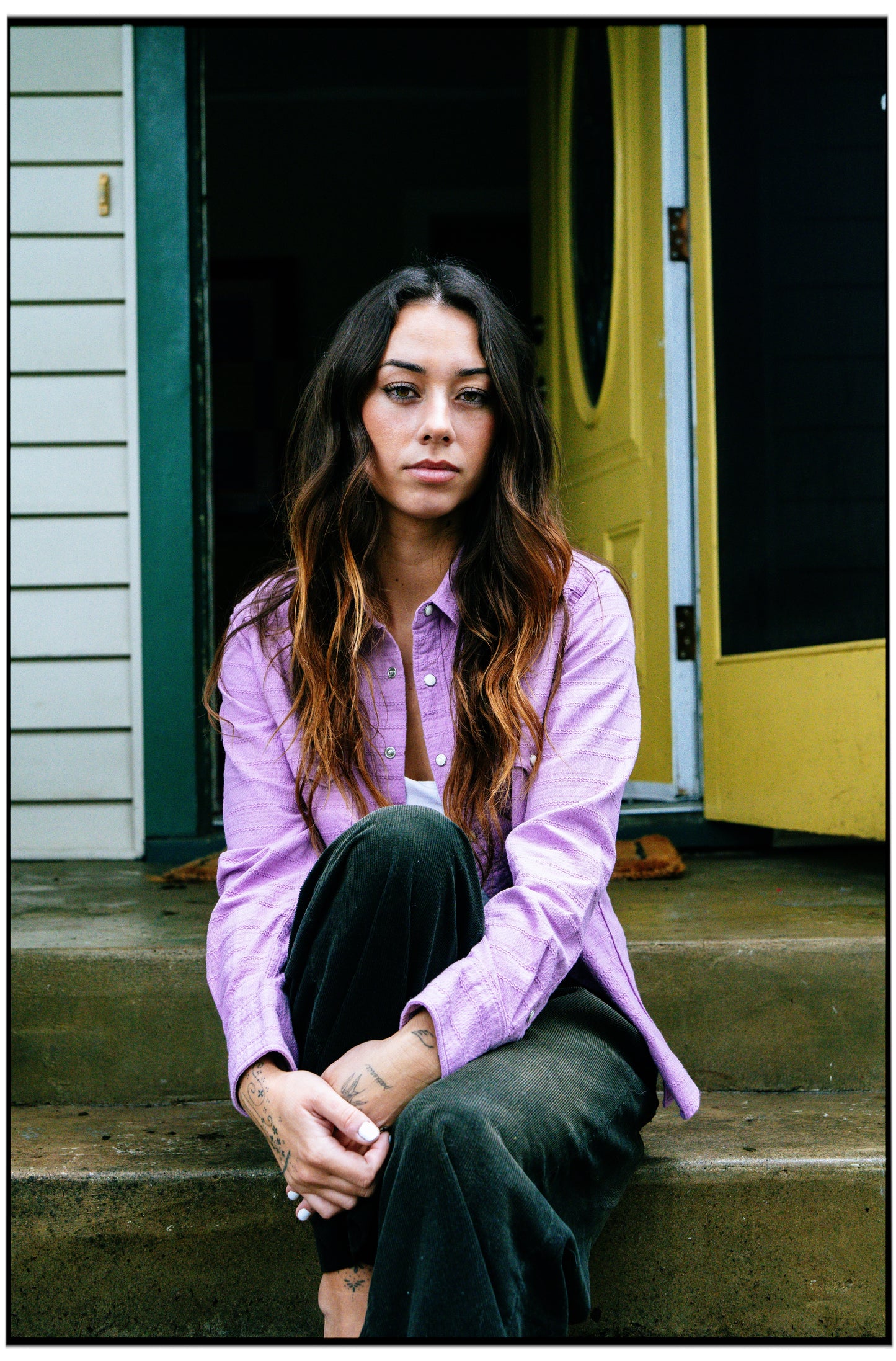 Black Bear Brand WOMAN - LAVENDER Embroidery... Western P-Snap Shirt