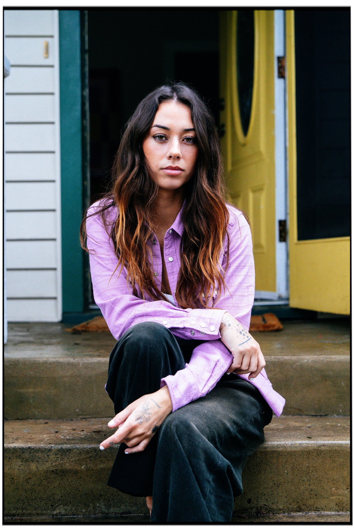 Black Bear Brand WOMAN - LAVENDER Embroidery... Western P-Snap Shirt