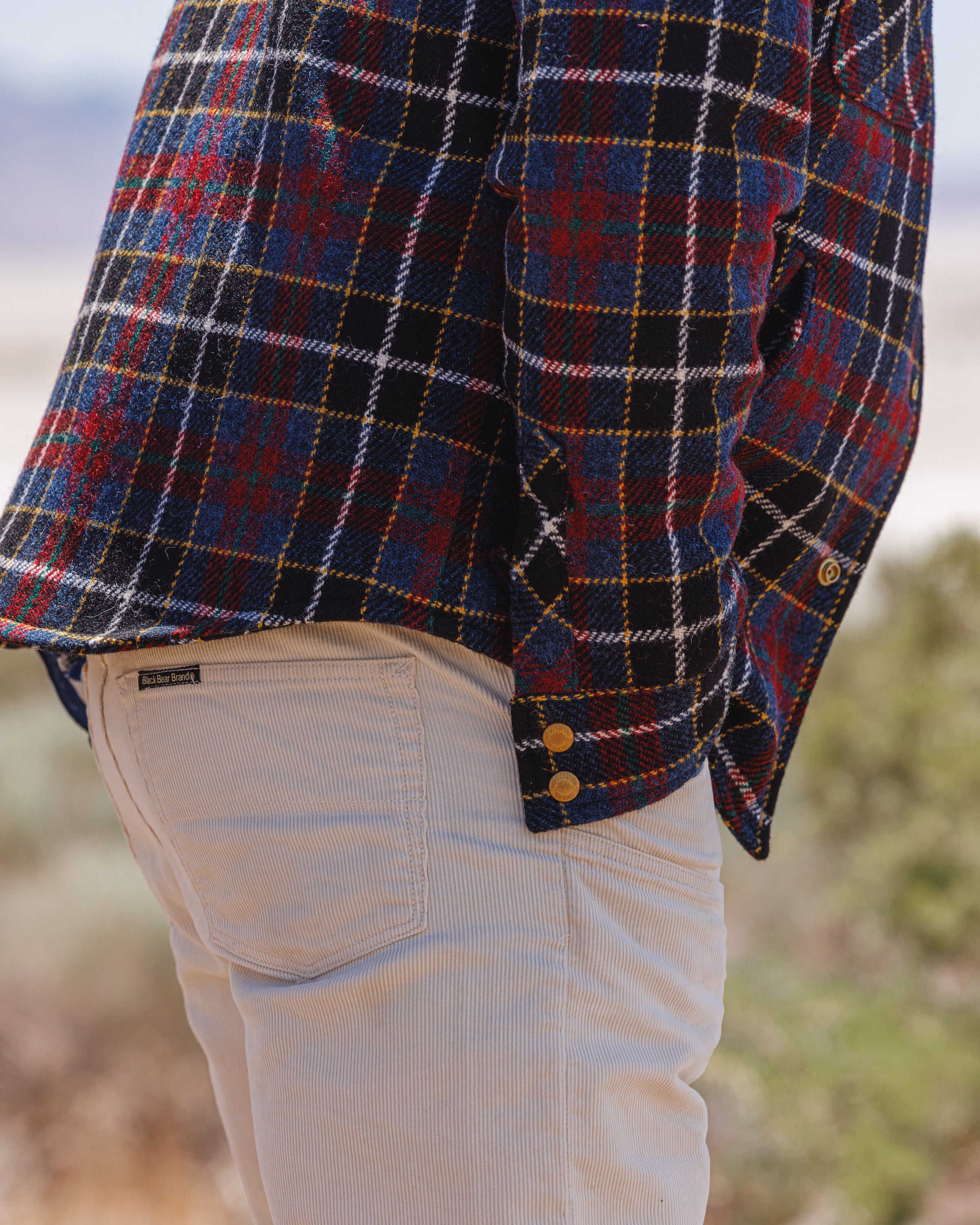 Black Bear Brand Wフロント アイボリー洗い加工 コーデュロイパンツ