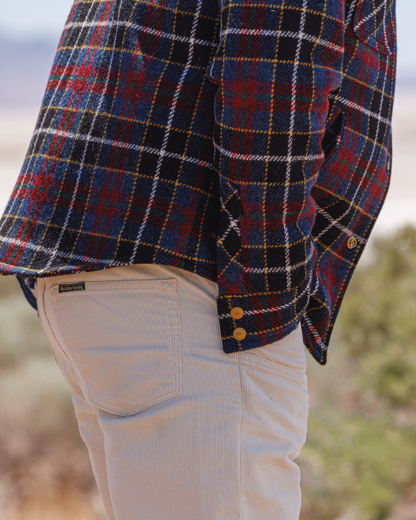 Black Bear Brand Ｗフロント アイボリー洗い加工 コーデュロイパンツ