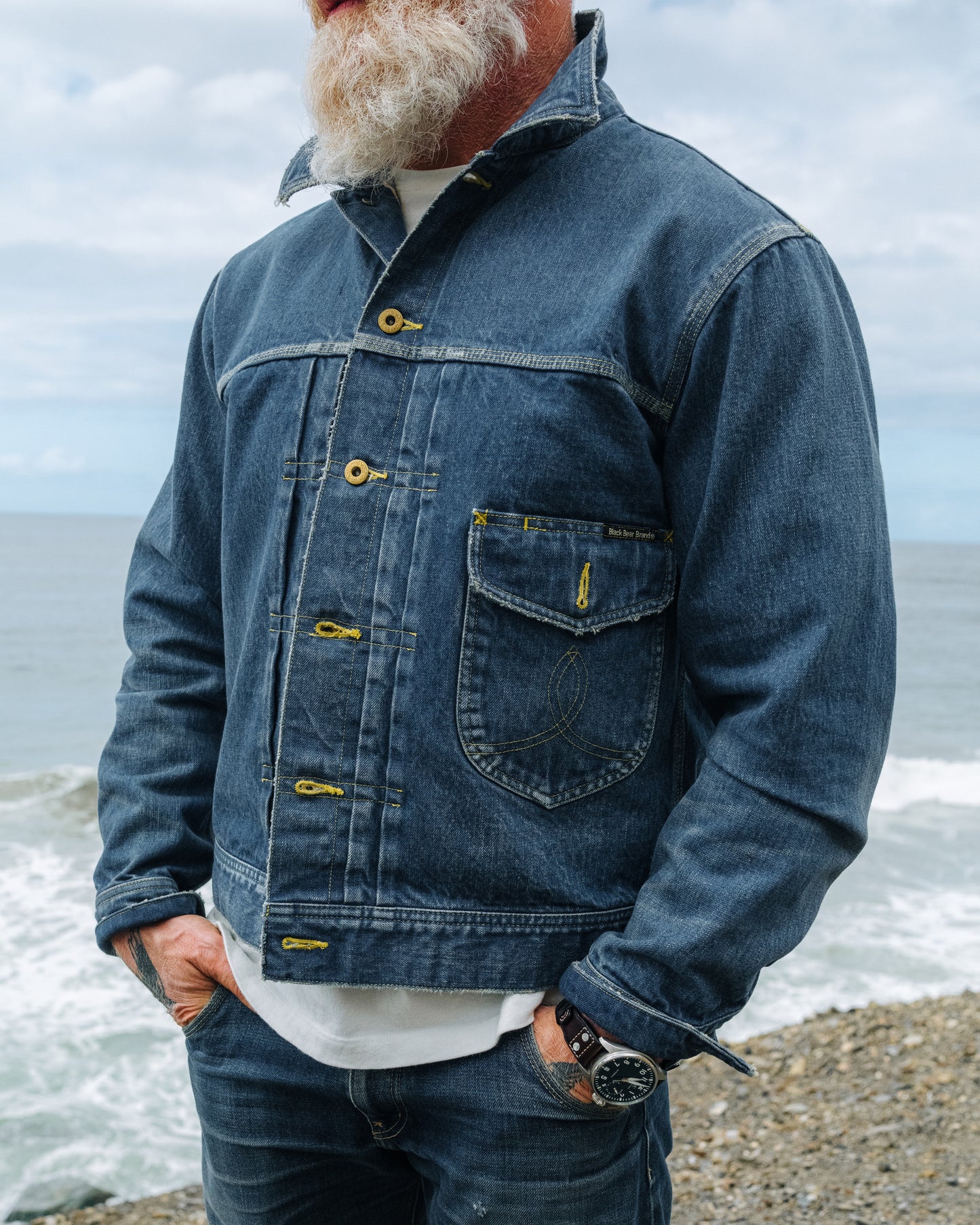 the Sun WASHED - Black Bear Brand ONE Jean Jacket (gen-2)