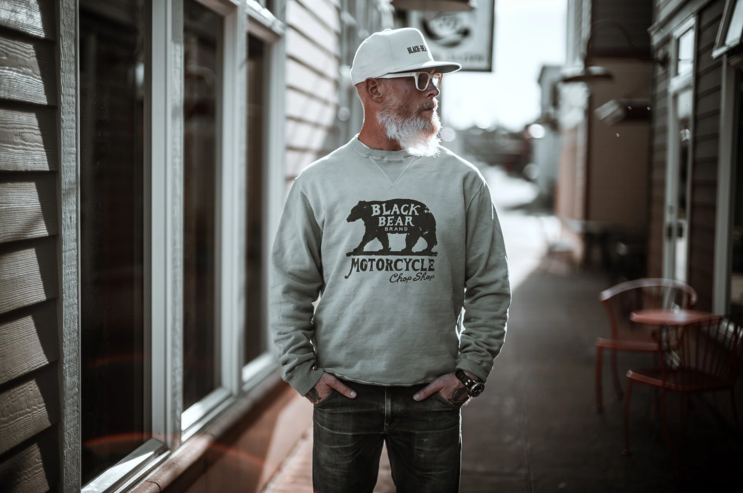 Black Bear Brand - FOREST GREEN CHOP SHOP Vintage Dyed French Terry Crew