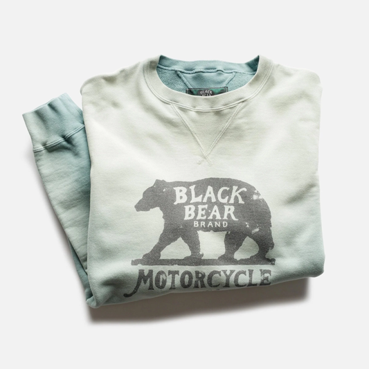 Black Bear Brand - FOREST GREEN CHOP SHOP Vintage Dyed French Terry Crew