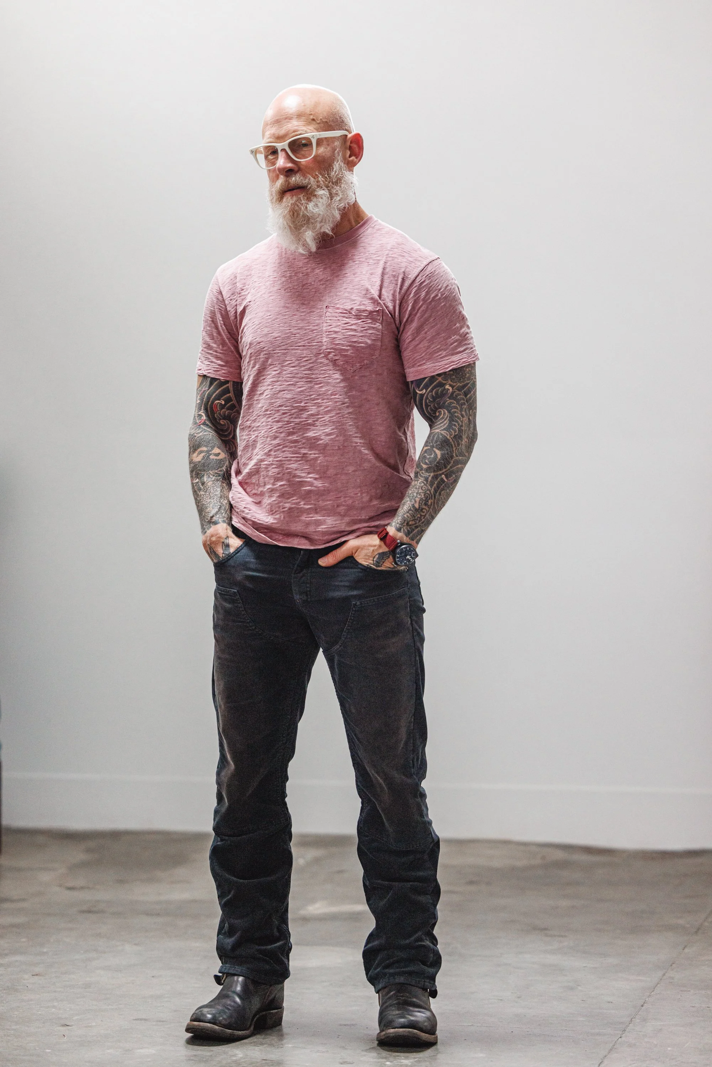 Black Bear Brand BLACK Double Front Bleached/Distressed Cords