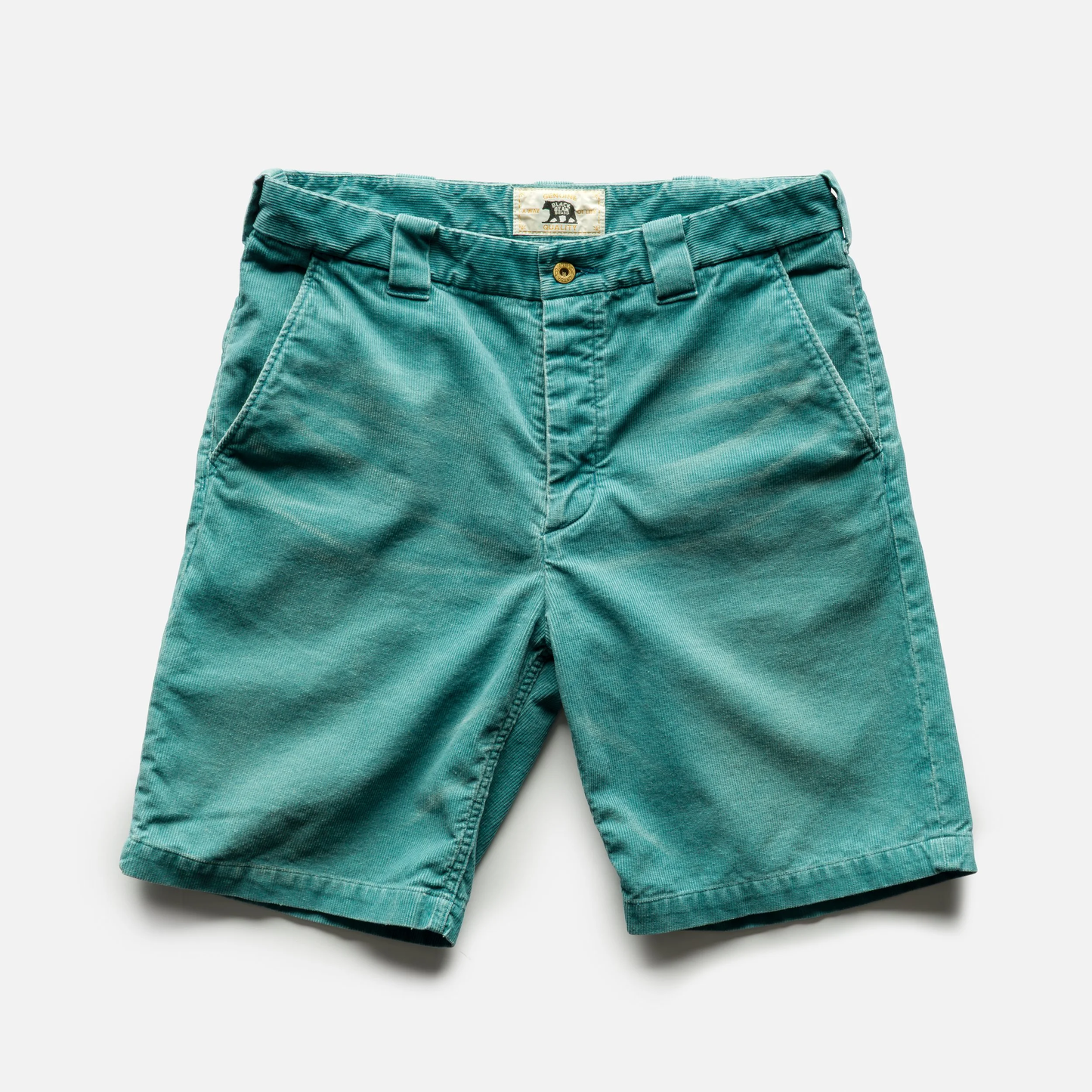 Ocean Blue Distressed Black Bear Brand Corduroy Short