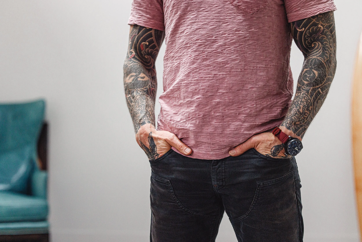 Black Bear Brand BLACK Double Front Bleached/Distressed Cords