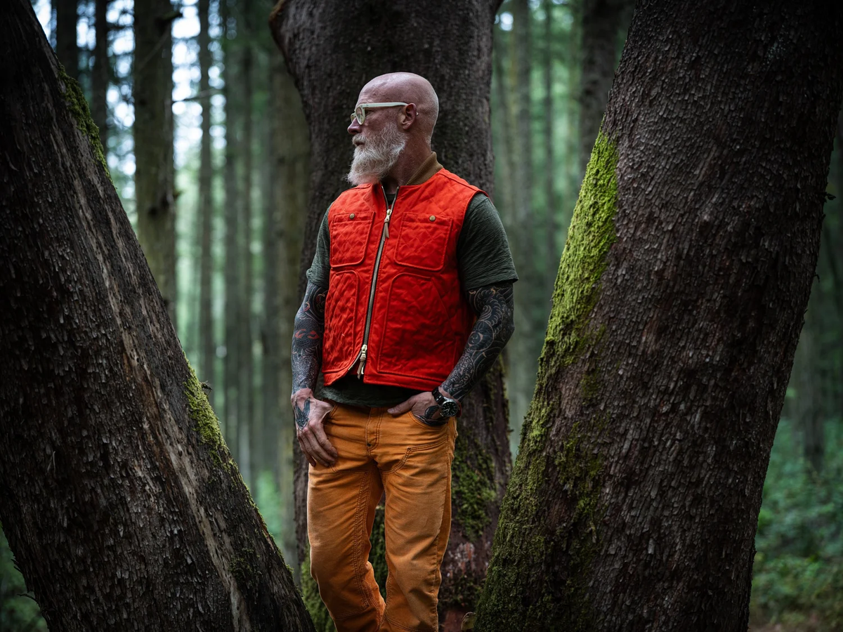 the Black Bear Brand Wフロントコーデュロイ BURNISHED ORANGE パンツ