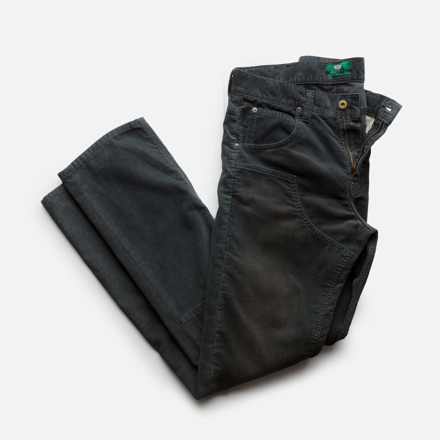 Black Bear Brand BLACK Double Front Bleached/Distressed Cords