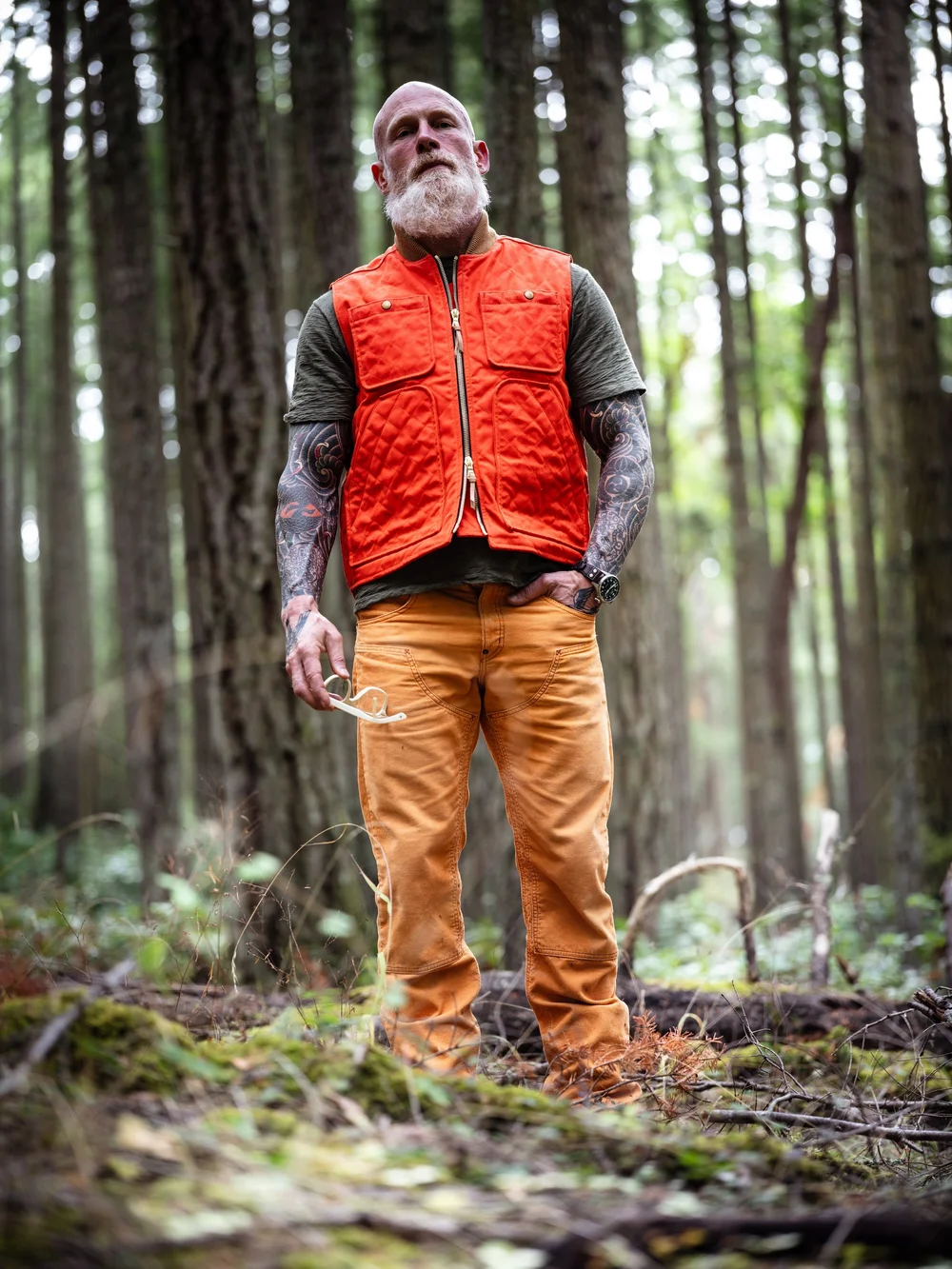 the Black Bear Brand Wフロントコーデュロイ BURNISHED ORANGE パンツ