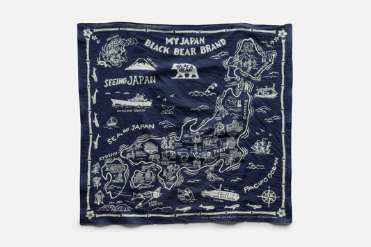 the Black Bear Brand My Japan (indigo) - Print Cotton Bandana