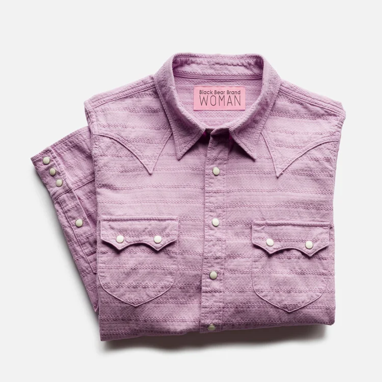 Black Bear Brand WOMAN - LAVENDER Embroidery... Western P-Snap Shirt