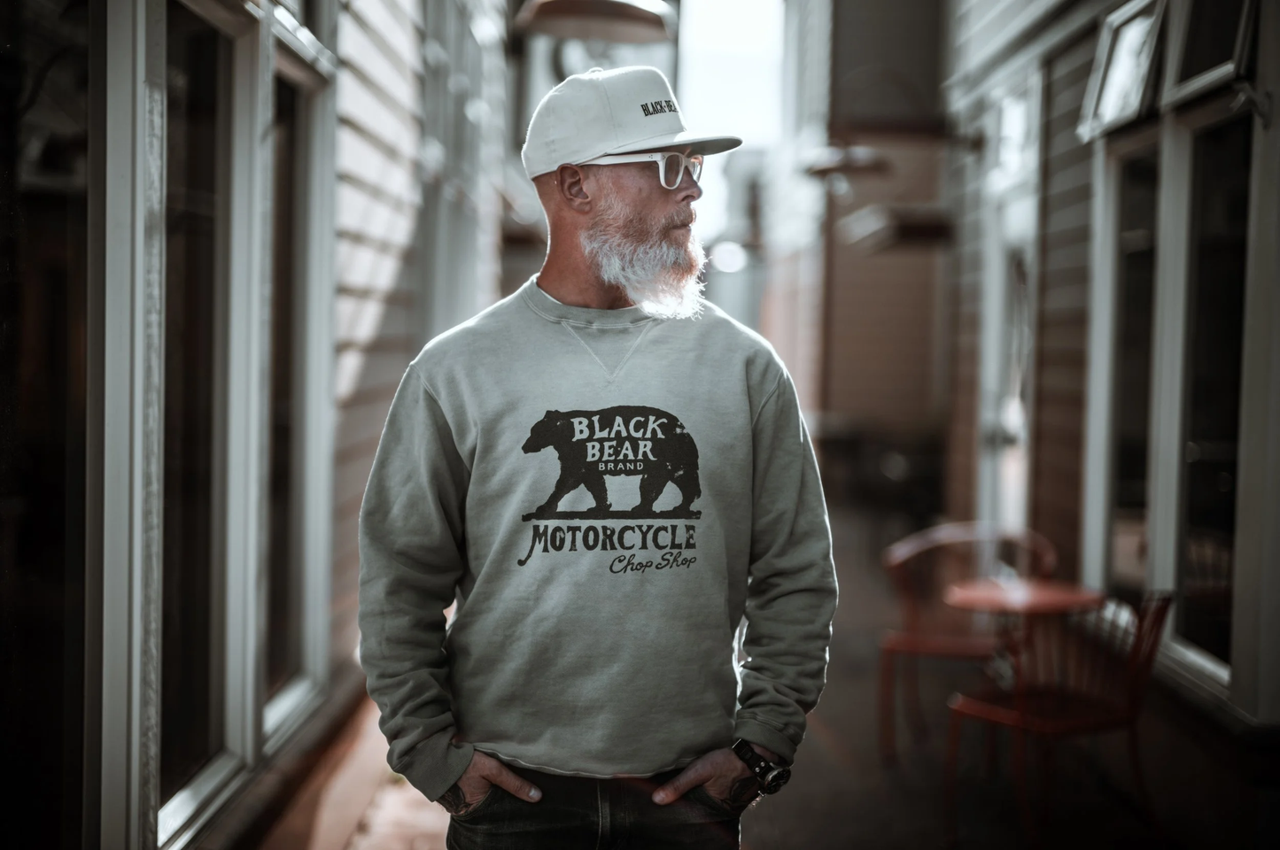 Black Bear Brand - FOREST GREEN CHOP SHOP Vintage Dyed French Terry Crew