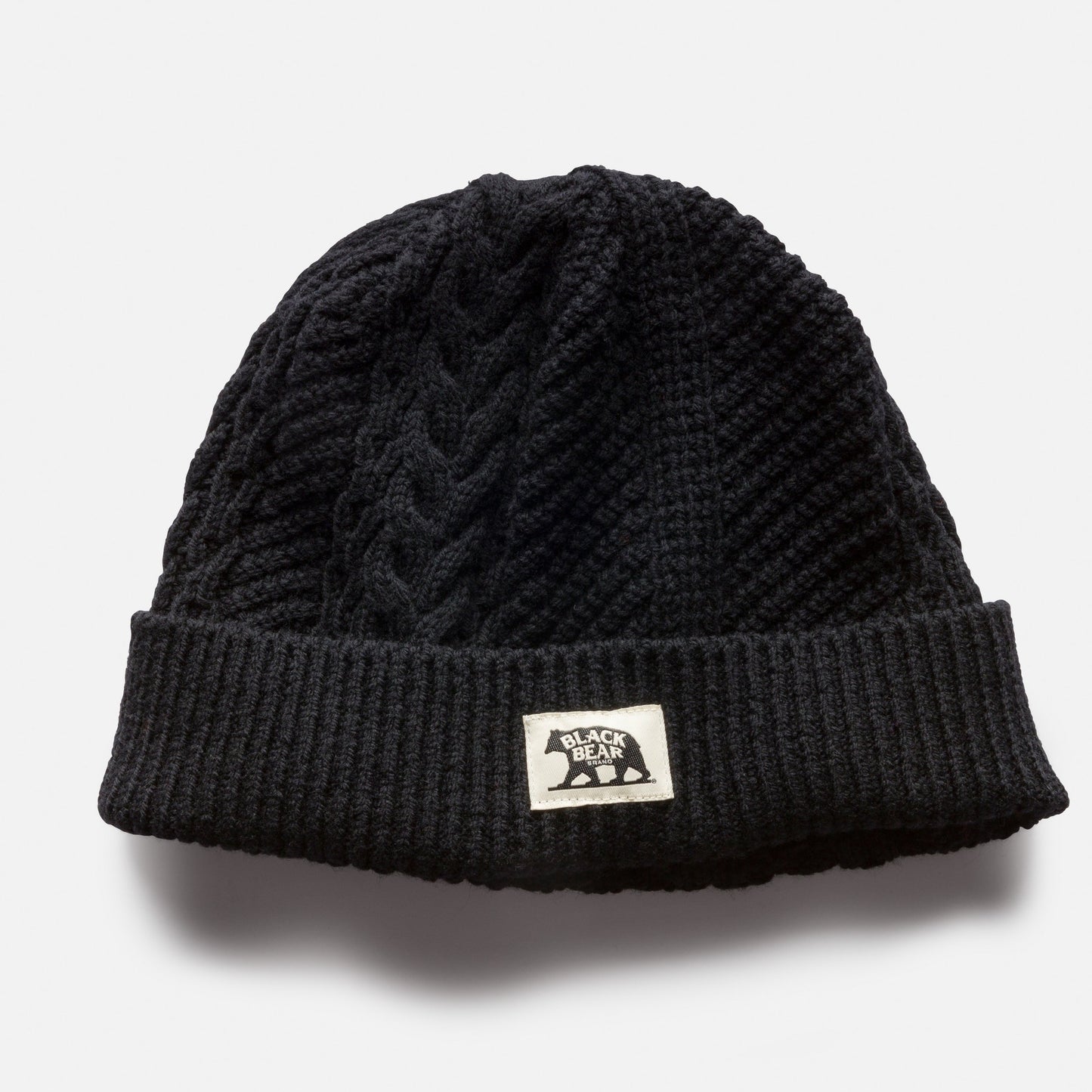 Black Bear Brand WOOL BLACK Cable Knit Watch Cap