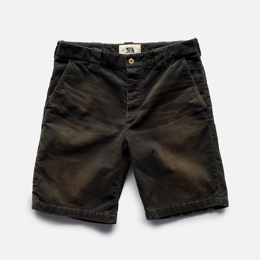 Charcoal Black Distressed Black Bear Brand Corduroy Short