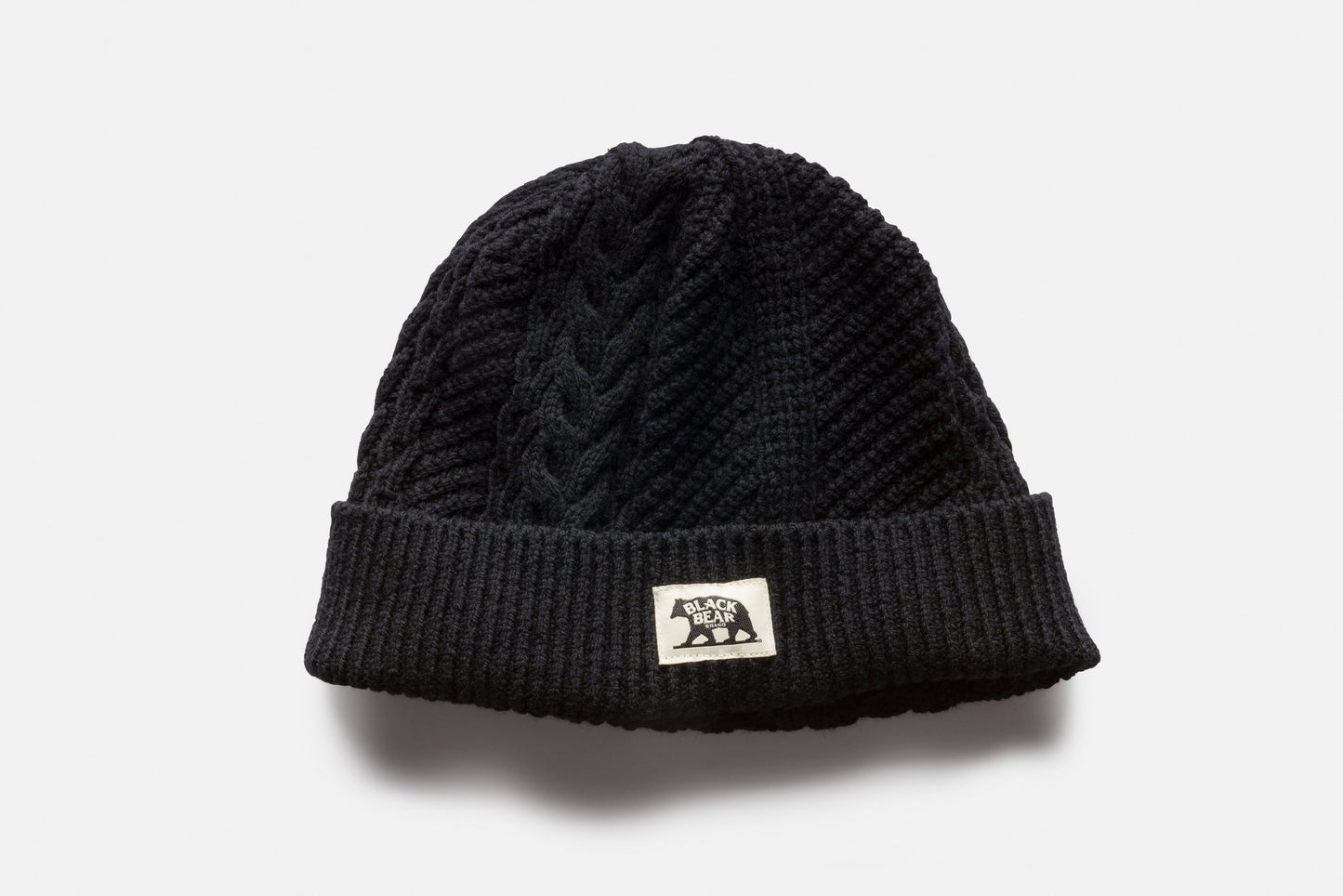 Black Bear Brand WOOL BLACK Cable Knit Watch Cap