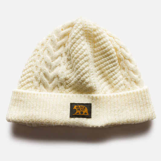 Black Bear Brand WOOL Cable Knit IVORY Watch Cap