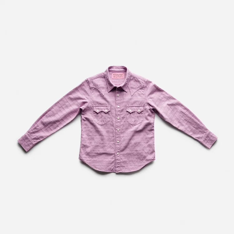 Black Bear Brand WOMAN - LAVENDER Embroidery... Western P-Snap Shirt