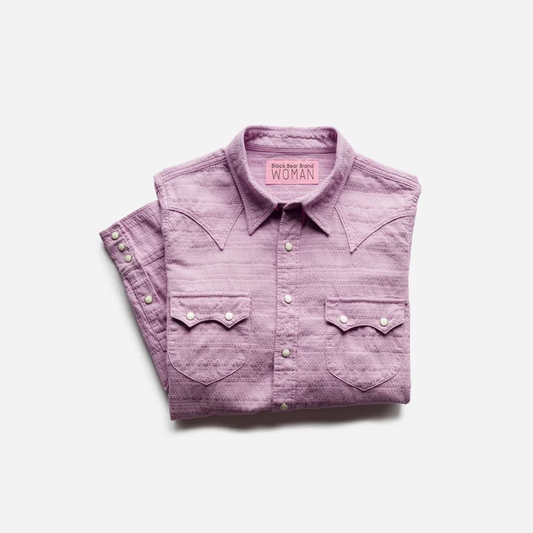 Black Bear Brand WOMAN - LAVENDER Embroidery... Western P-Snap Shirt