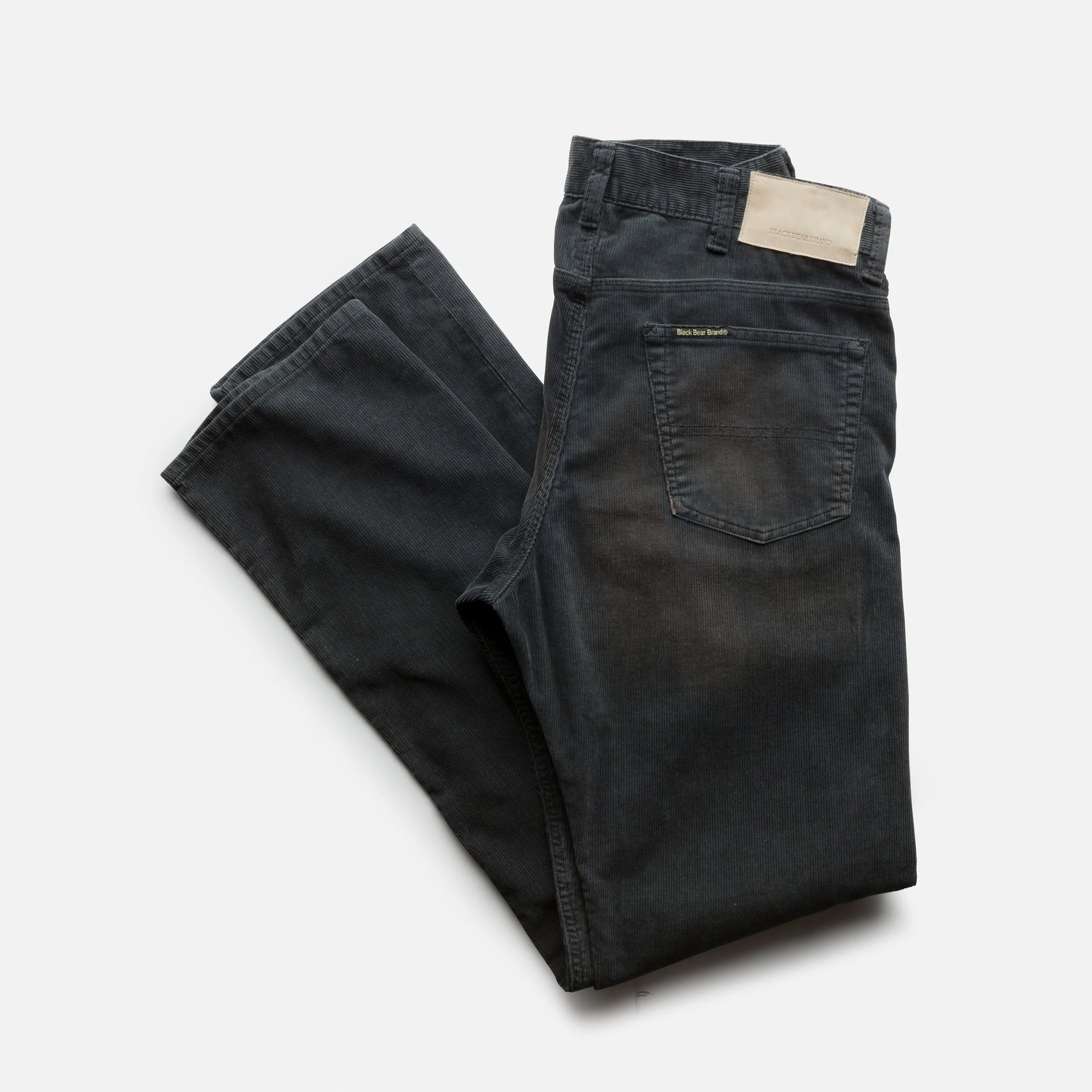Black Bear Brand BLACK Double Front Bleached/Distressed Cords